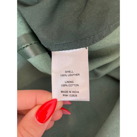 NWT REVOLVE Nikko Leather Shacket in GreenL'Academie Moto Biker Outdoor Size M - Picture 9 of 9